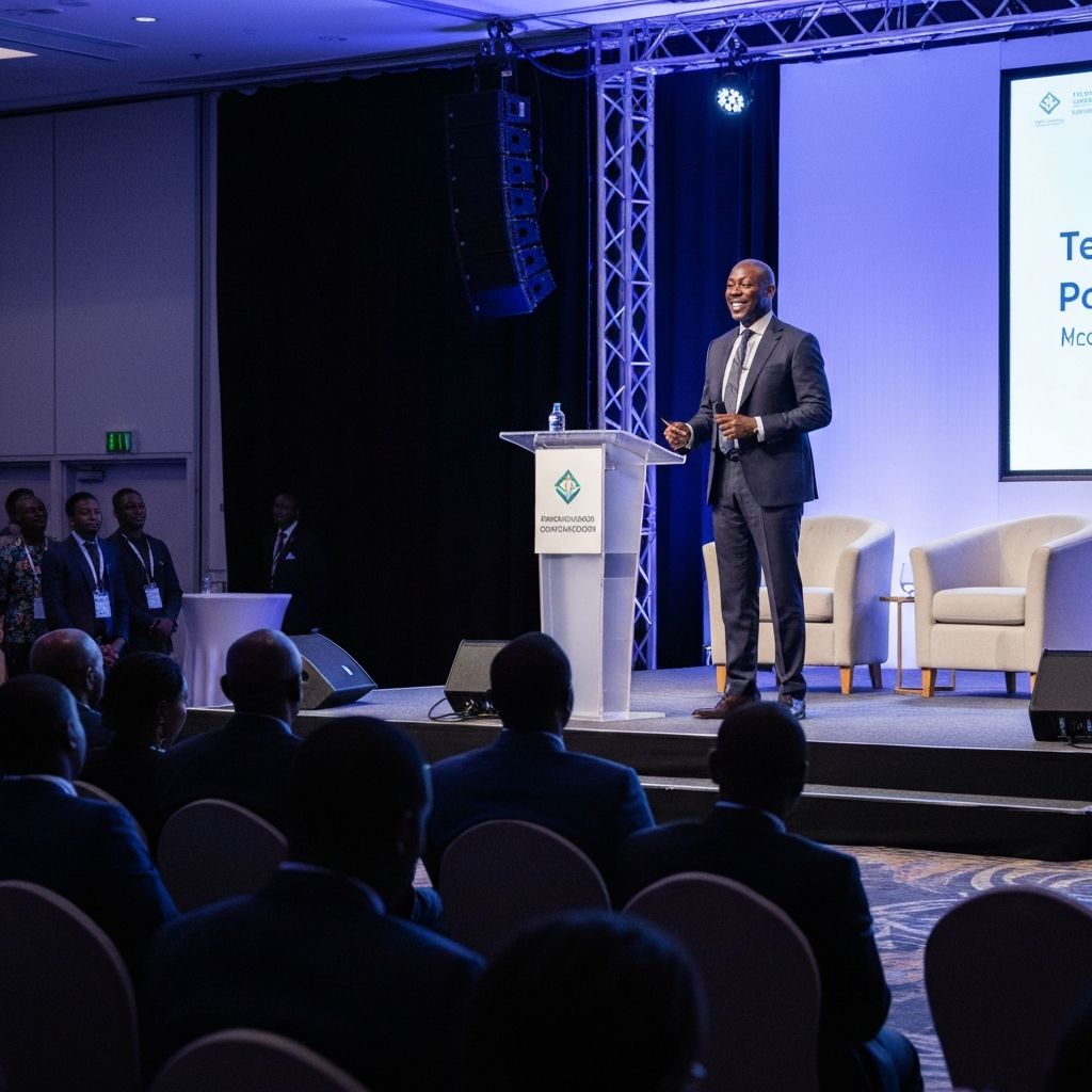 Keynote speaker on stage